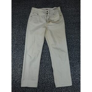 Edwin Frankie Alabaster Jeans Womens 30 Off-White Straight Leg High Rise USA